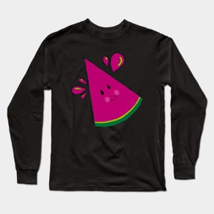 Smiley Watermelon Long Sleeve T-Shirt